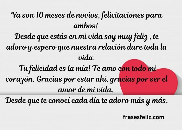 Cartas De Amor Para Mi Novio 10 Meses De Novios Frases Feliz Cumpleaños